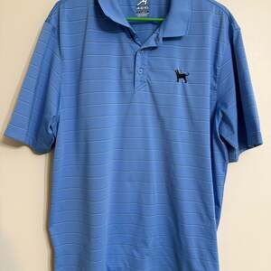 Ahead Polo‎ Shirt Mens size XL Blue Striped Extreme Golf Preppy Casual Golfing